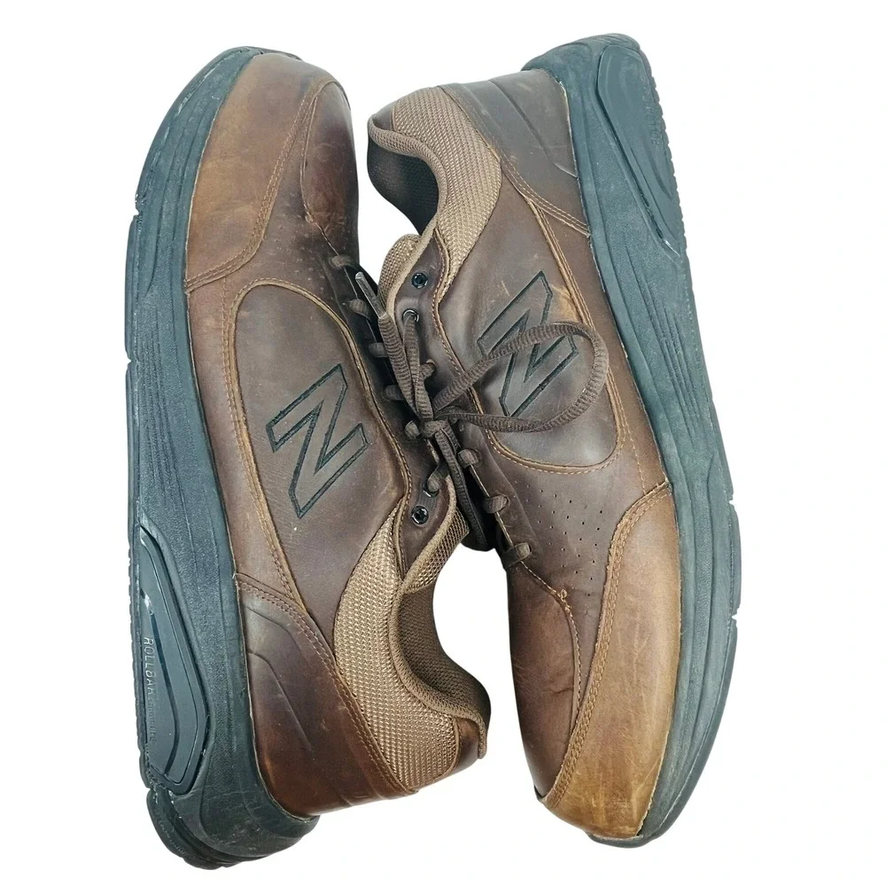 New Balance 928v3 Walking Shoes Mens 16 Brown Leather Rollbar Sneakers MW928BR